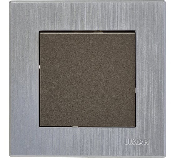 Выключатель Luxar Mosaic с/у 1-кл. титан/серебро с рамкой, 250В 10А (20.001.05) 4606400430537