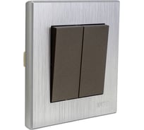 Выключатель Luxar Mosaic с/у 2-кл. титан/серебро с рамкой, 250В 10А (20.011.05) 4606400430544