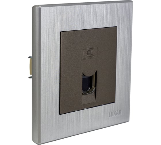 Розетка компьютерная Luxar Mosaic с/у RJ-45 титан/серебро с рамкой (20.045.05) 4606400430582