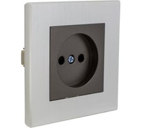 Розетка Luxar Mosaic с/у без з/к титан/белая с рамкой, 250В 16А (20.020.04) 4606400430421