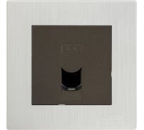 Розетка компьютерная Luxar Mosaic с/у RJ-45 титан/белая с рамкой (20.045.04) 4606400430445