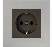 Розетка Luxar Mosaic с/у с з/к титан/белая с рамкой, 250В 16А (20.025.04) 4606400430438