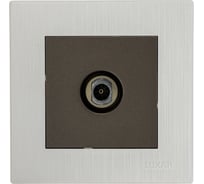 Розетка ТВ Luxar Mosaic с/у оконечная титан/белая с рамкой (20.040.04) 4606400430452