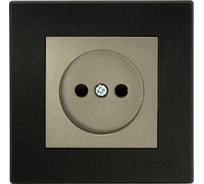 Розетка Luxar Mosaic с/у без з/к титан/черная с рамкой, 250В 16А (20.020.06) 4606400430704
