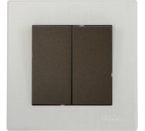 Выключатель Luxar Mosaic с/у 2-кл. титан/белый с рамкой, 250В 10А (20.011.04) 4606400430407