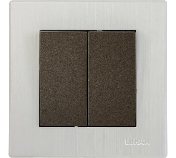 Выключатель Luxar Mosaic с/у 2-кл. титан/белый с рамкой, 250В 10А (20.011.04) 4606400430407 1