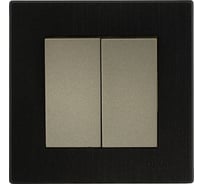 Выключатель Luxar Mosaic с/у 2-кл. титан/черный с рамкой, 250В 10А (20.011.06) 4606400430681
