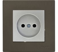 Розетка Luxar Mosaic с/у без з/к серебро/титан с рамкой, 250В 16А (20.020.02) 4606400430490