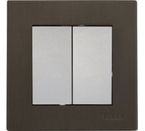 Выключатель Luxar Mosaic с/у 2-кл. серебро/титан с рамкой, 250В 10А (20.011.02) 4606400430476