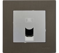 Розетка компьютерная Luxar Mosaic с/у RJ-45 серебро/титан с рамкой (20.045.02) 4606400430513
