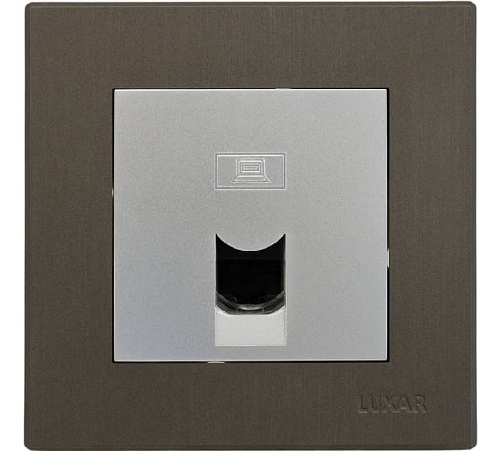 Розетка компьютерная Luxar Mosaic с/у RJ-45 серебро/титан с рамкой (20.045.02) 4606400430513