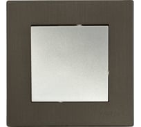 Выключатель Luxar Mosaic с/у 1-кл. серебро/титан с рамкой, 250В 10А (20.001.02) 4606400430469