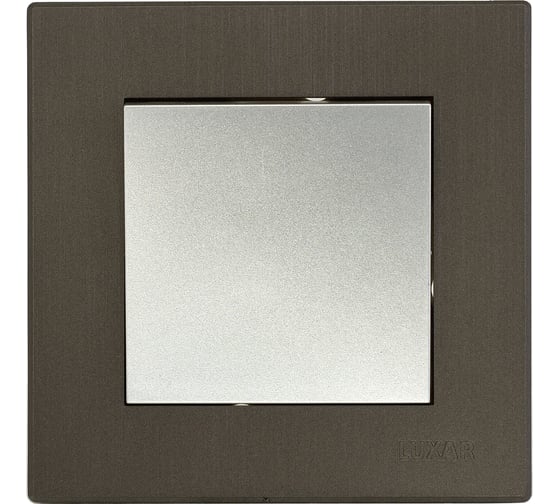 Выключатель Luxar Mosaic с/у 1-кл. серебро/титан с рамкой, 250В 10А (20.001.02) 4606400430469