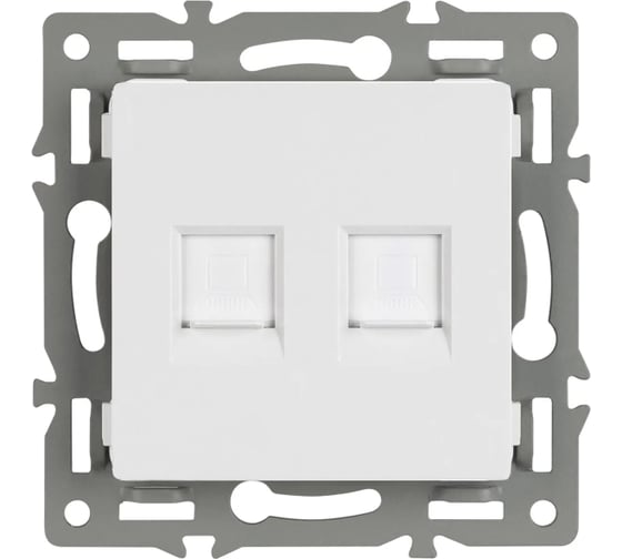 Механизм компьютерной розетки Arlight двойной SCT-MPC2-PL-WH 1шт 045336 1