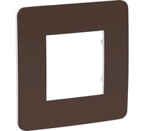 1-местная рамка Systeme Electric UNICA STUDIO шоколад/белый NU280216