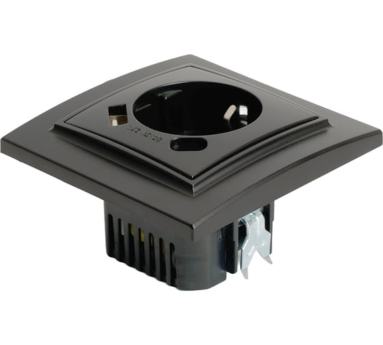 Розетка 1-местная STEKKER с/з, PST16-9016-03, 250В, 16А с USB+ type C, серия Эрна, черный, 50078