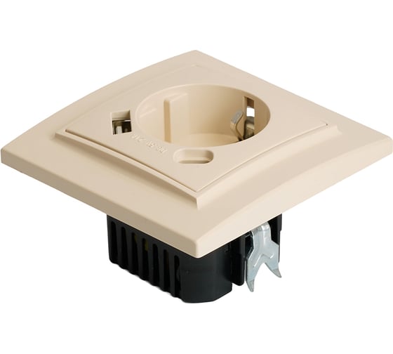 Розетка 1-местная STEKKER с/з, PST16-9016-02, 250В, 16А с USB+ type C, серия Эрна, слоновая кость, 50077