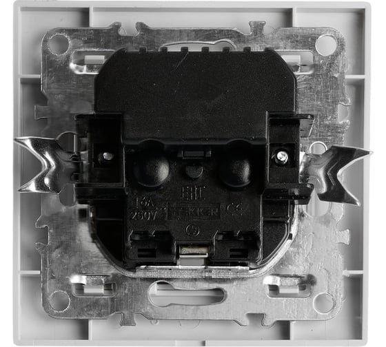 Розетка 1-местная STEKKER PST16-9016-01, 250В, 2.1А с USB+ type C, серия Эрна, белый, 50076