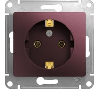 1-местный механизм розетки Systeme Electric скрытой проводки Glossa 16А IP20 250В с заземлением баклажан GSL001143