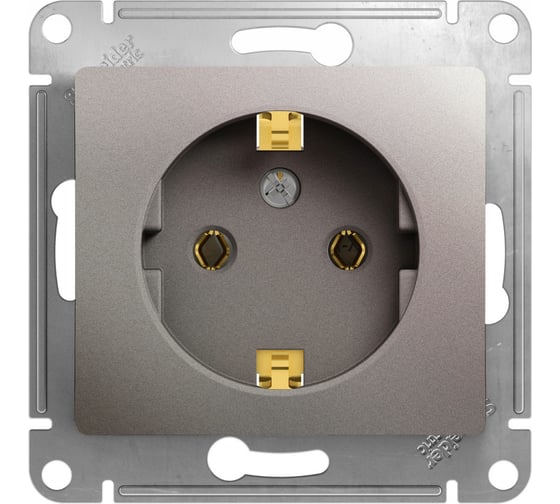1-местный механизм розетки Systeme Electric скрытой проводки Glossa 16А IP20 250В с заземлением платина GSL001243