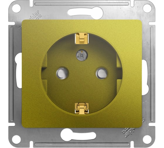 1-местный механизм розетки Systeme Electric скрытой проводки Glossa 16А IP20 250В с заземлением фисташковый GSL001045 1
