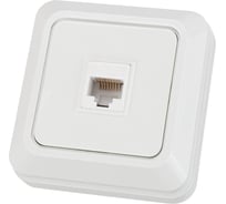 Розетка компьютерная TDM ELECTRIC (RJ-45) открытой установки IP20, белая Ладога SQ1801-0114