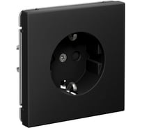 Розетка с заземлением со шторками Systeme Electric ArtGallery, 16 А, механизм, быстрозажимная клемма, КАРБОН GAL001045S