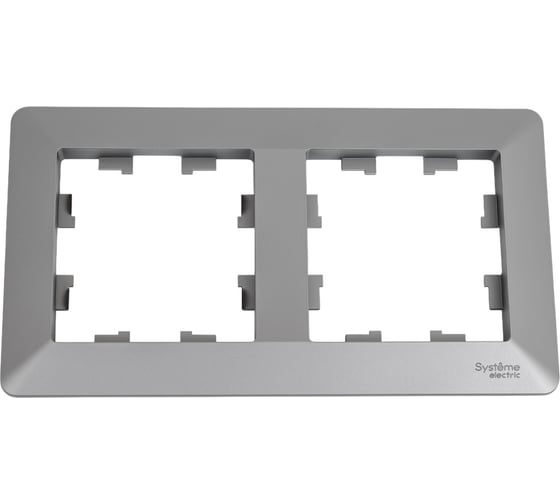 2-постовая рамка Systeme Electric ATLASDESIGN AIR сталь/дымчатый черный ATN220902 1