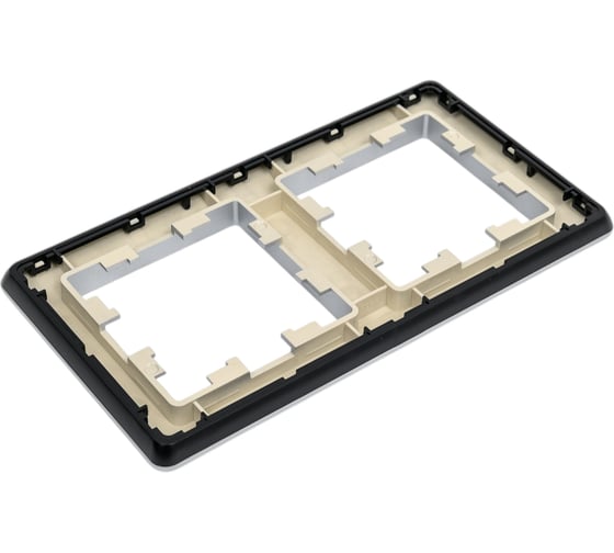 2-постовая рамка Systeme Electric ATLASDESIGN AIR алюминий/дымчатый черный ATN220302