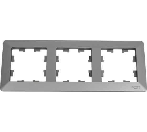 3-постовая рамка Systeme Electric ATLASDESIGN AIR СТАЛЬ/дымчатый черный ATN220903 1