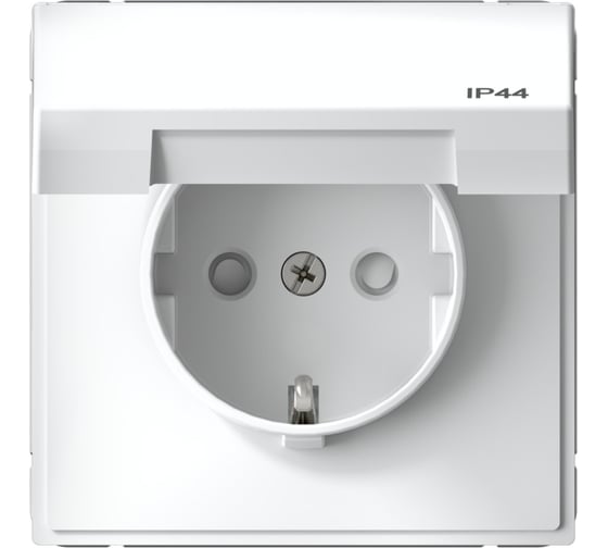 Розетка Systeme Electric ARTGALLERY с заземлением, со шторкой, с крышкой, 16А, IP44, механизм, быстрозажимные клеммы, белый GAL440146S