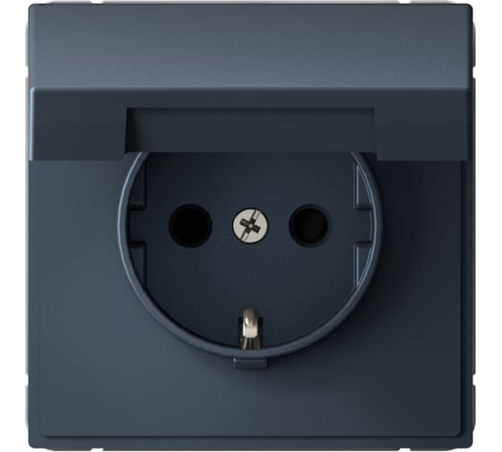 Розетка Systeme Electric ARTGALLERY с заземлением, со шторкой, с крышкой, 16А, IP20, механизм, быстрозажимные клеммы, грифель GAL000746S