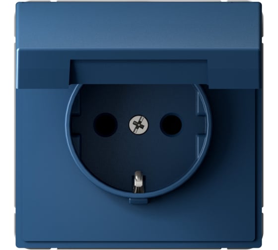 Розетка Systeme Electric ARTGALLERY с заземлением, со шторкой, с крышкой, 16А, IP20, механизм, быстрозажимные клеммы, аквамарин GAL001146S 1