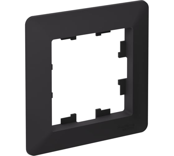 Рамка Systeme Electric ATLASDESIGN AIR 1-постовая, КАРБОН/дымчатый черный ATN221001
