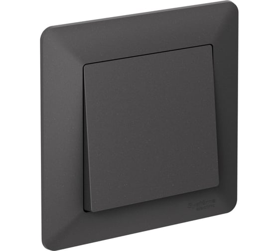 Рамка Systeme Electric ATLASDESIGN AIR 1-постовая, БАЗАЛЬТ/дымчатый черный ATN221401