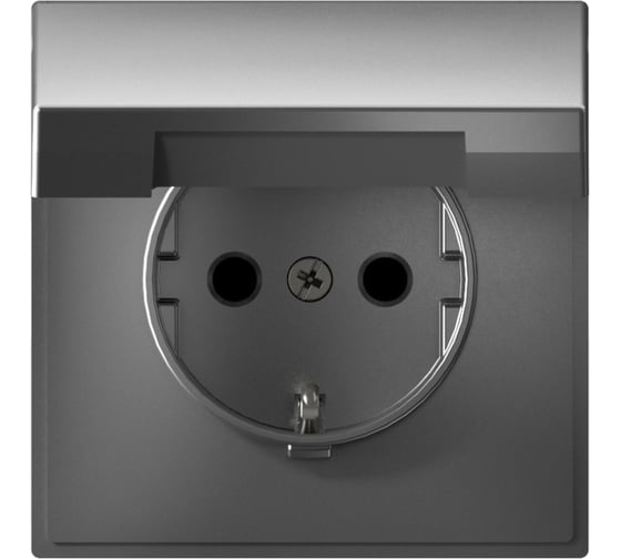 Розетка Systeme Electric ARTGALLERY с заземлением, со шторкой, с крышкой, 16А, IP20, механизм, быстрозажимные клеммы, сталь GAL000946S