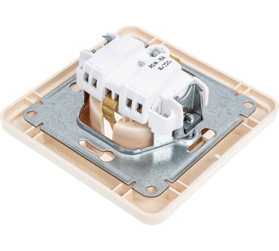 1-местная розетка Systeme Electric скрытой проводки W59 16А IP20 с заземлением без защитных шторок слоновая кость RS16-154-28