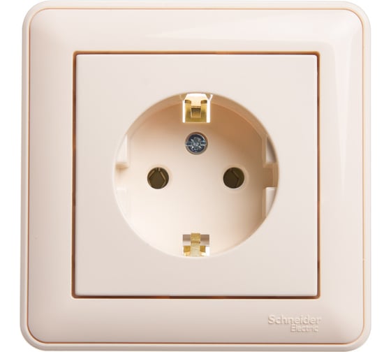 Розетка 1-м, W59, 16 А, IP20, с заземлением, слоновая кость Systeme Electric (Schneider Electric) RS16-154-28