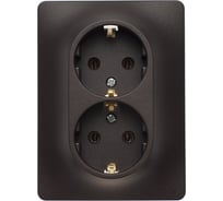 2-местная розетка Systeme Electric Glossa 16А с заземлением в сборе шоколад GSL000824