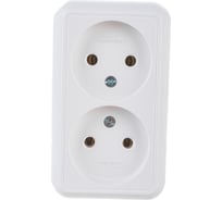 2-местная розетка Systeme Electric открытой проводки Прима 16А без заземления белая RA16-213-BI