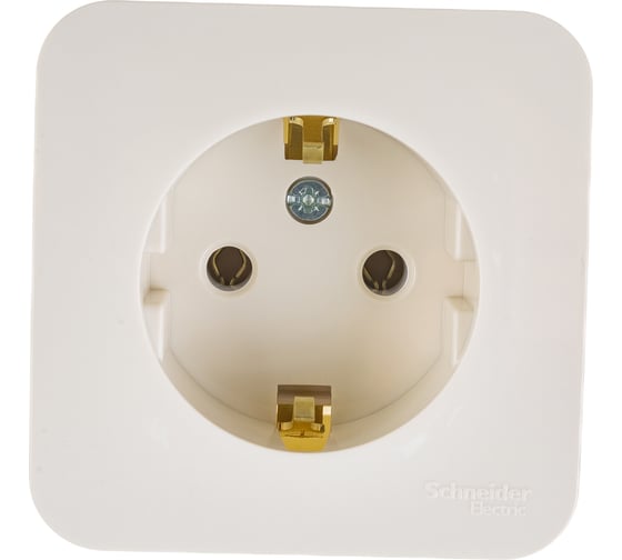 1-местная розетка Systeme Electric открытой проводки Blanca 16А IP20 250В с заземлением бежевая BLNRA010117