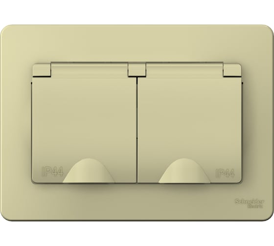 2-местная розетка Systeme Electric скрытой проводки Blanca 16А IP44 250В с заземлением бежевая BLNRS441127 1