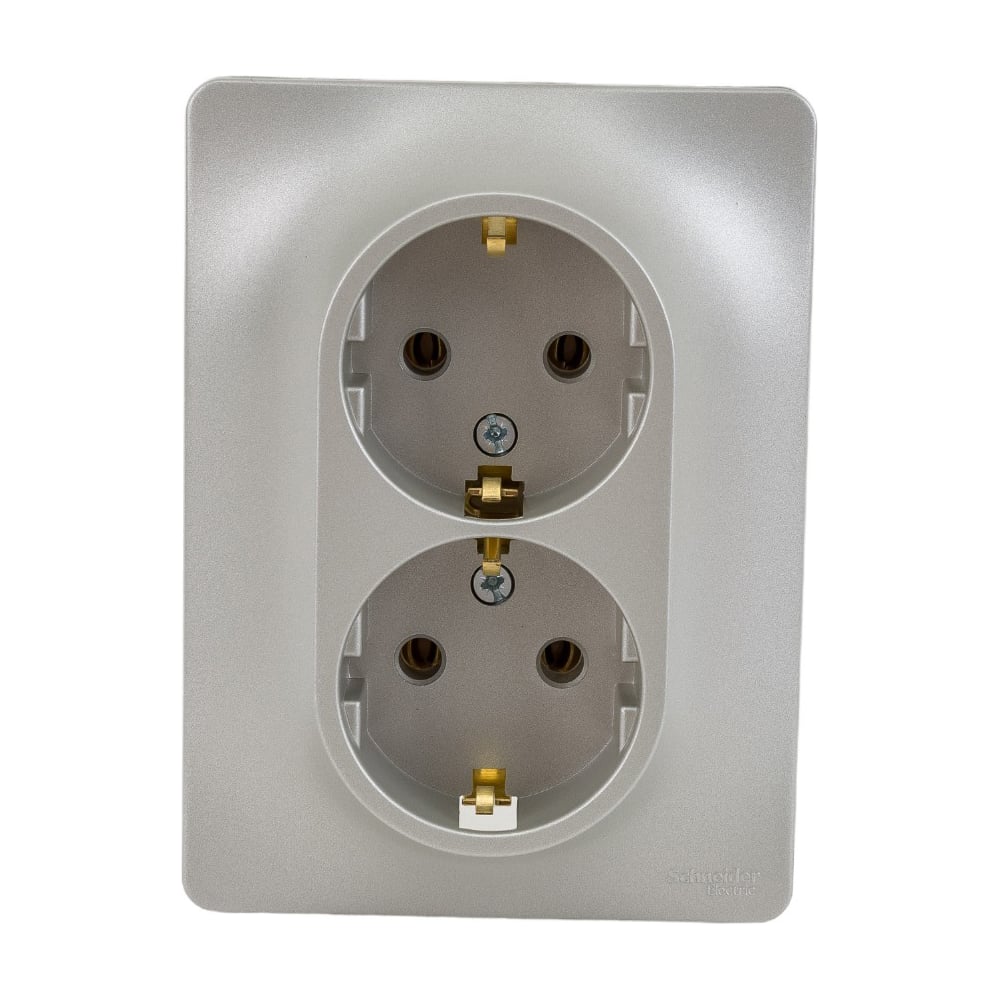 2-местная розетка Systeme Electric скрытой проводки Glossa 16А IP20 ...