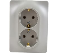 2-местная розетка Systeme Electric скрытой проводки Glossa 16А IP20 250В с заземлением в сборе платина GSL001224