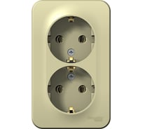 2-местная розетка Systeme Electric открытой проводки Blanca 16А 250В с заземлением бежевая BLNRA010217