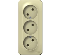 3-местная розетка Systeme Electric открытой проводки Blanca 16А IP20 250В без заземления бежевый BLNRA000317
