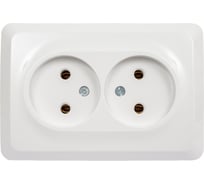 2-местная угловая розетка Systeme Electric открытой проводки Этюд 16А IP20 без заземления без защитных шторок белый PA16-105B
