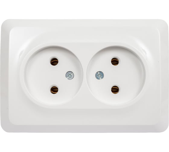 2-местная угловая розетка Systeme Electric открытой проводки Этюд 16А IP20 без заземления без защитных шторок белый PA16-105B