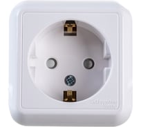 1-местная розетка Systeme Electric открытой проводки Прима 16А IP20 250В с заземлением белая RA16-003-1M-BI