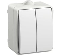 Выключатель IEK FORS 2-кл. о/у IP54 ВС20-2-0-ФБ бел. EVS20-K01-10-54-DC